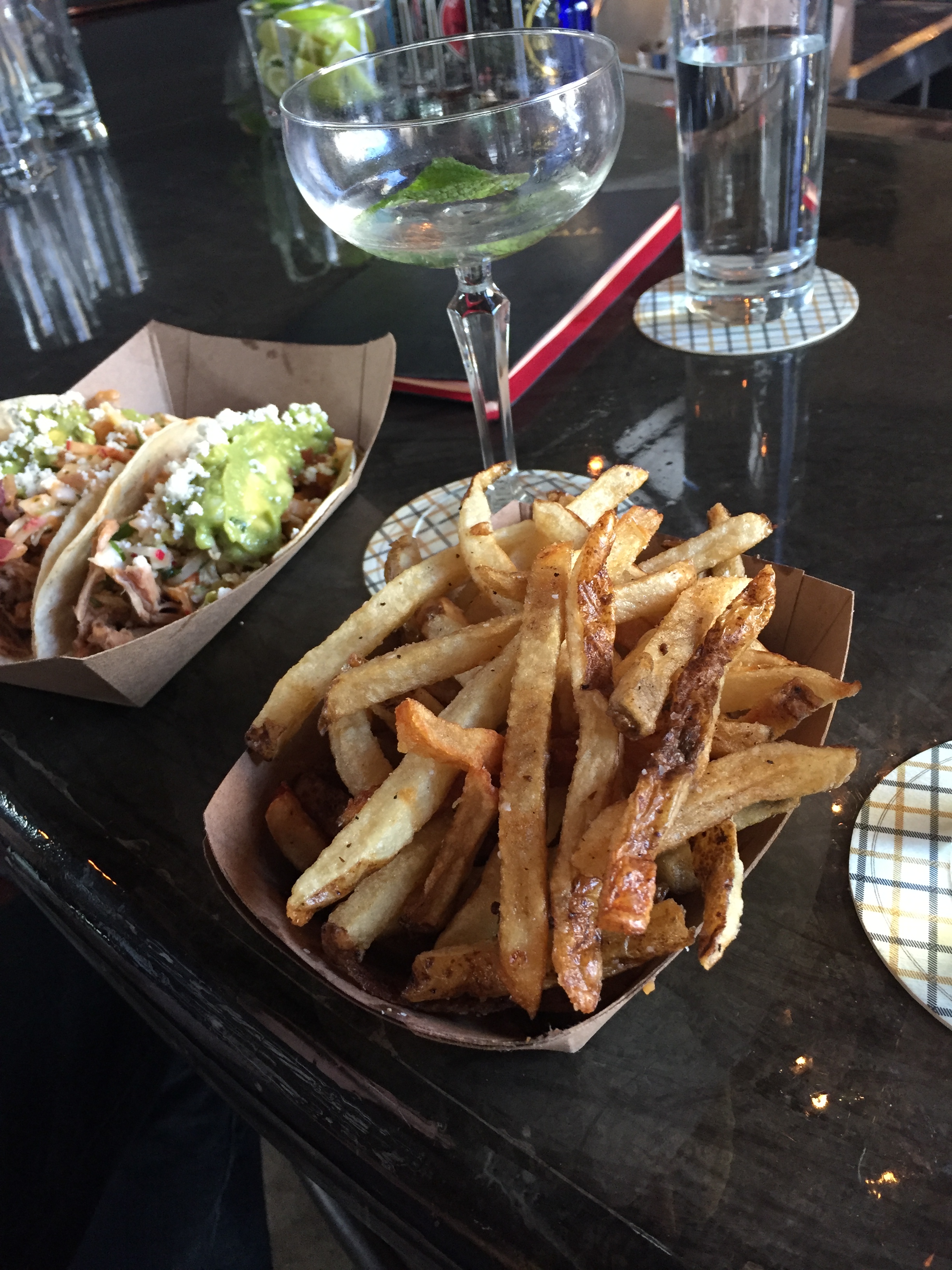 red river pork tacos and french fries