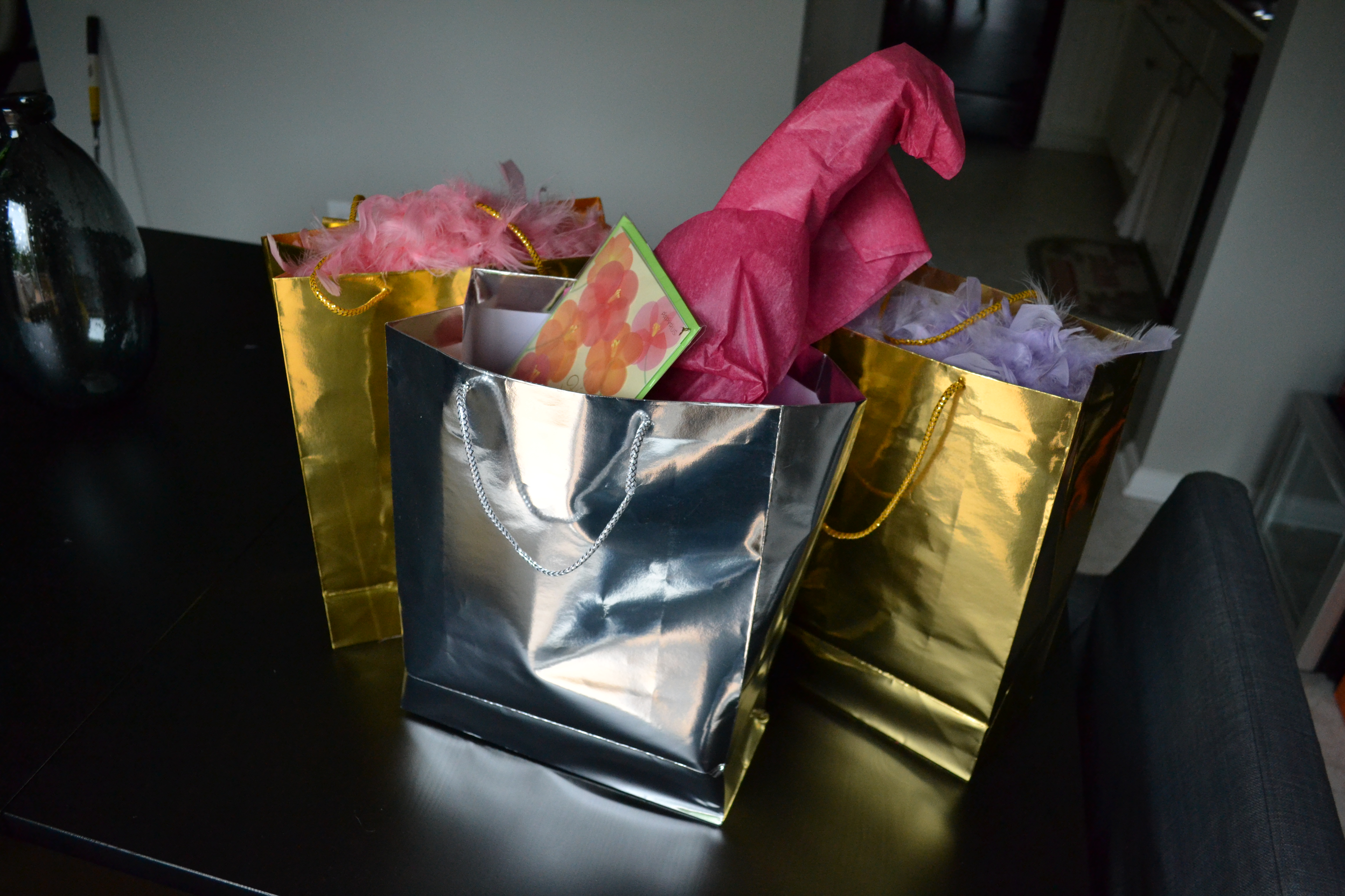 metallic gift wrap bags