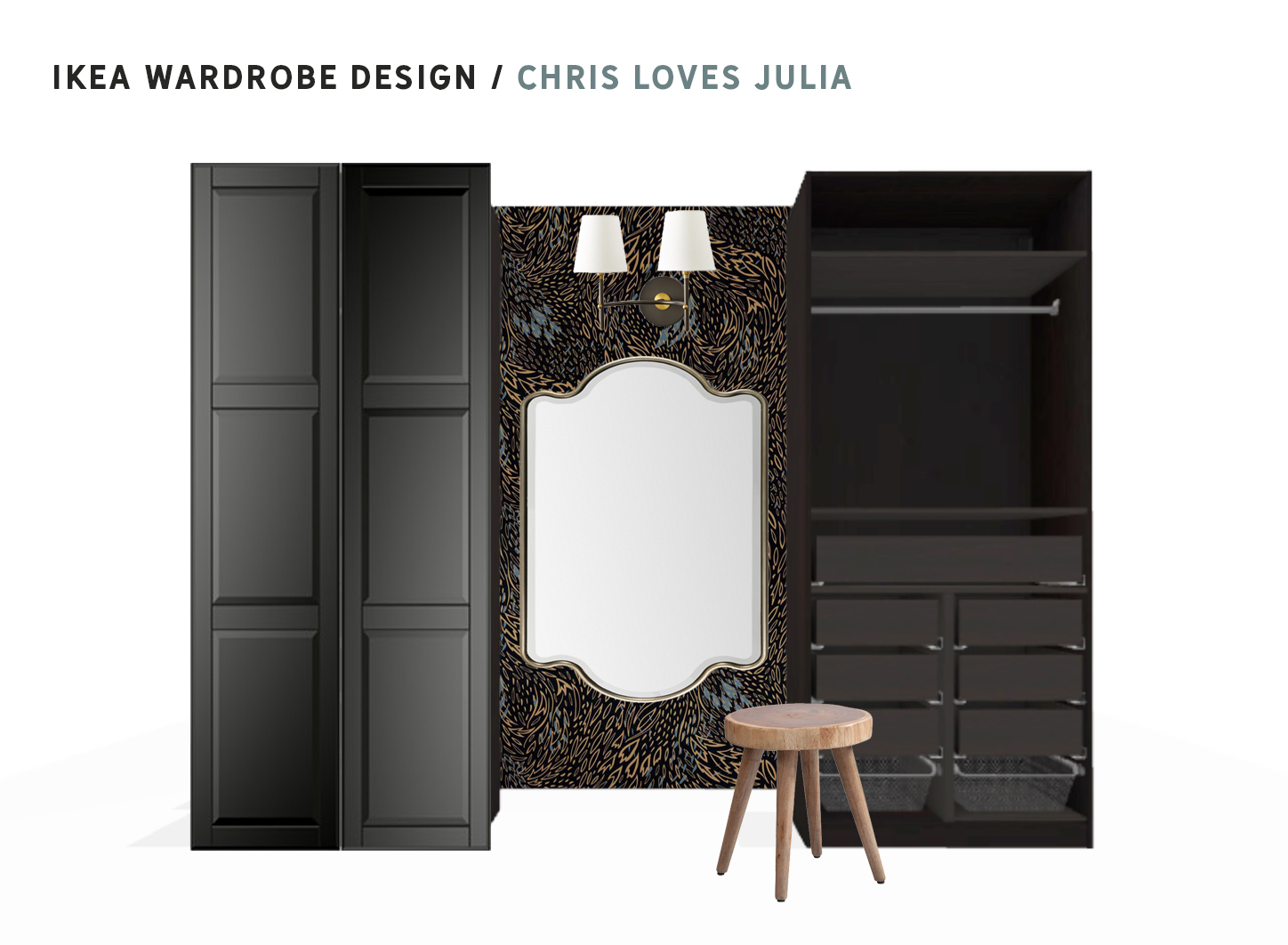 chris loves julia wardrobe design